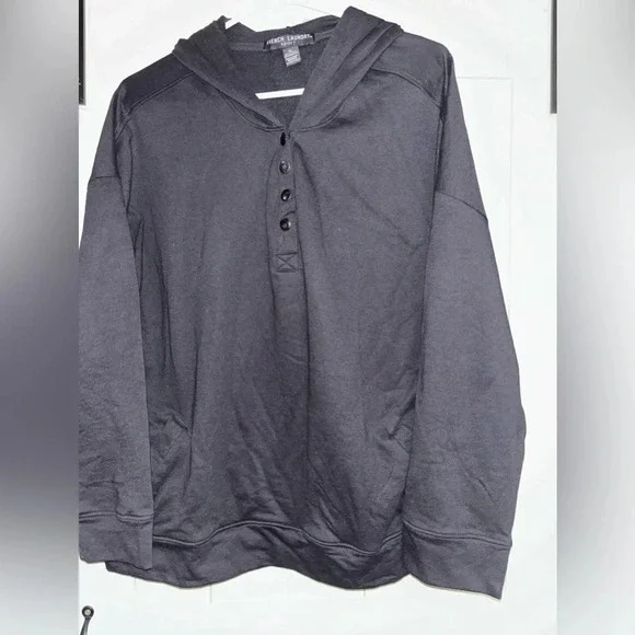 French Laundry Hoodie Mens Large Gray Sport Pullover Oversized Sweatshirt - Picture 1 of 4